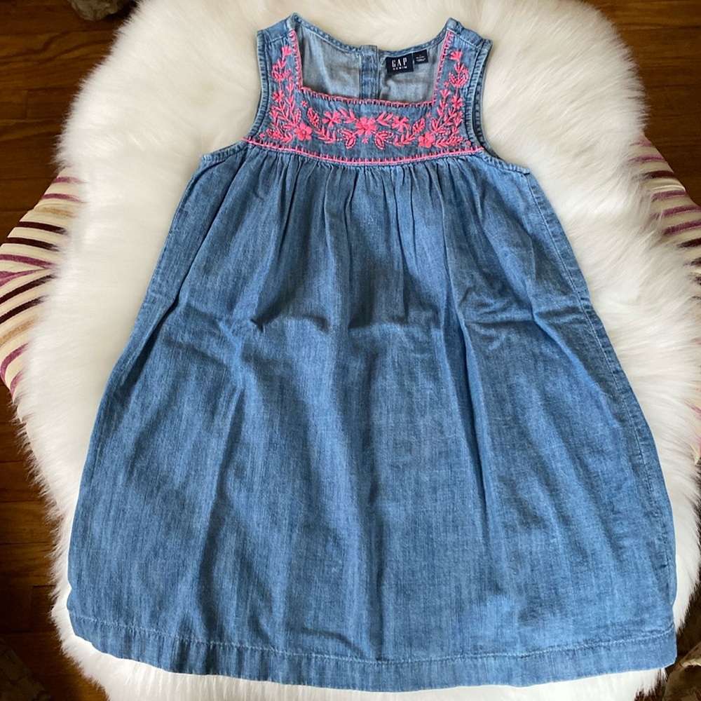 Gap Girls Embroidery Denim Dress S
